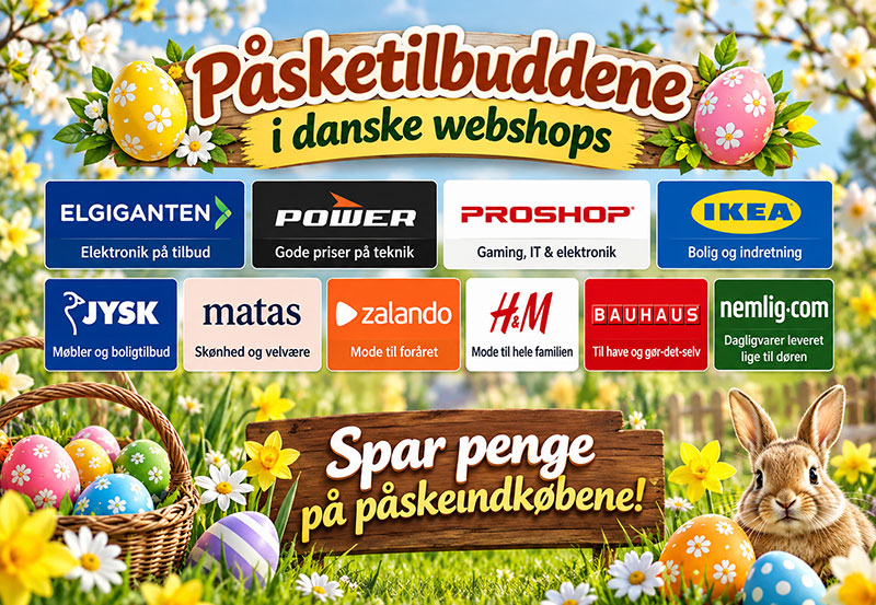 Udvalgte kampagner og rabatter i danske webshops op til påske